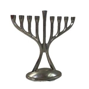 Vintage Rite Lite Mini Metal Menorah Simple Modern Minimalist MCM Design 5" Tall